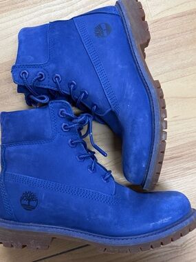 Timberland Blue Nubuck Lace-Up Boots